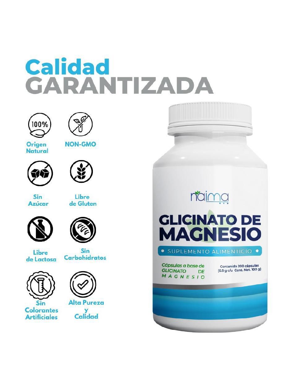 Glicinato de Magnesio con glicinato de 200 cápsulas 4