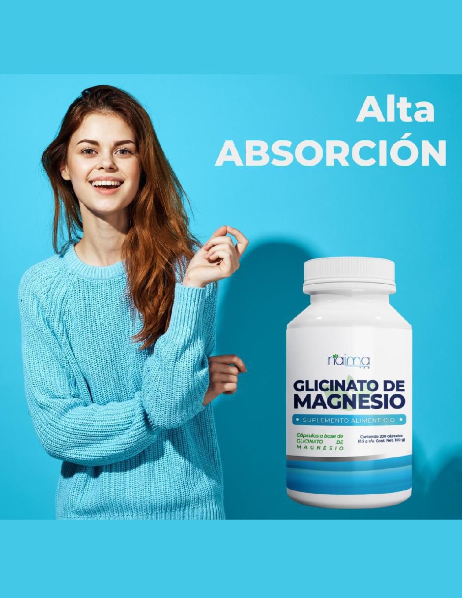 Glicinato de Magnesio con glicinato de 200 cápsulas 5