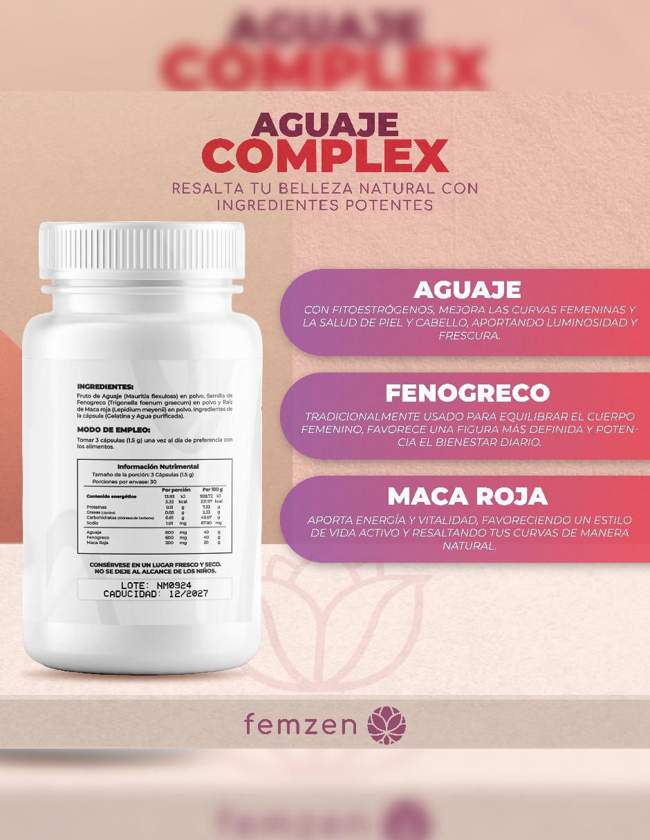 Aguaje Complex con Femzen con fenogreco y aguaje de 90 cápsulas 4