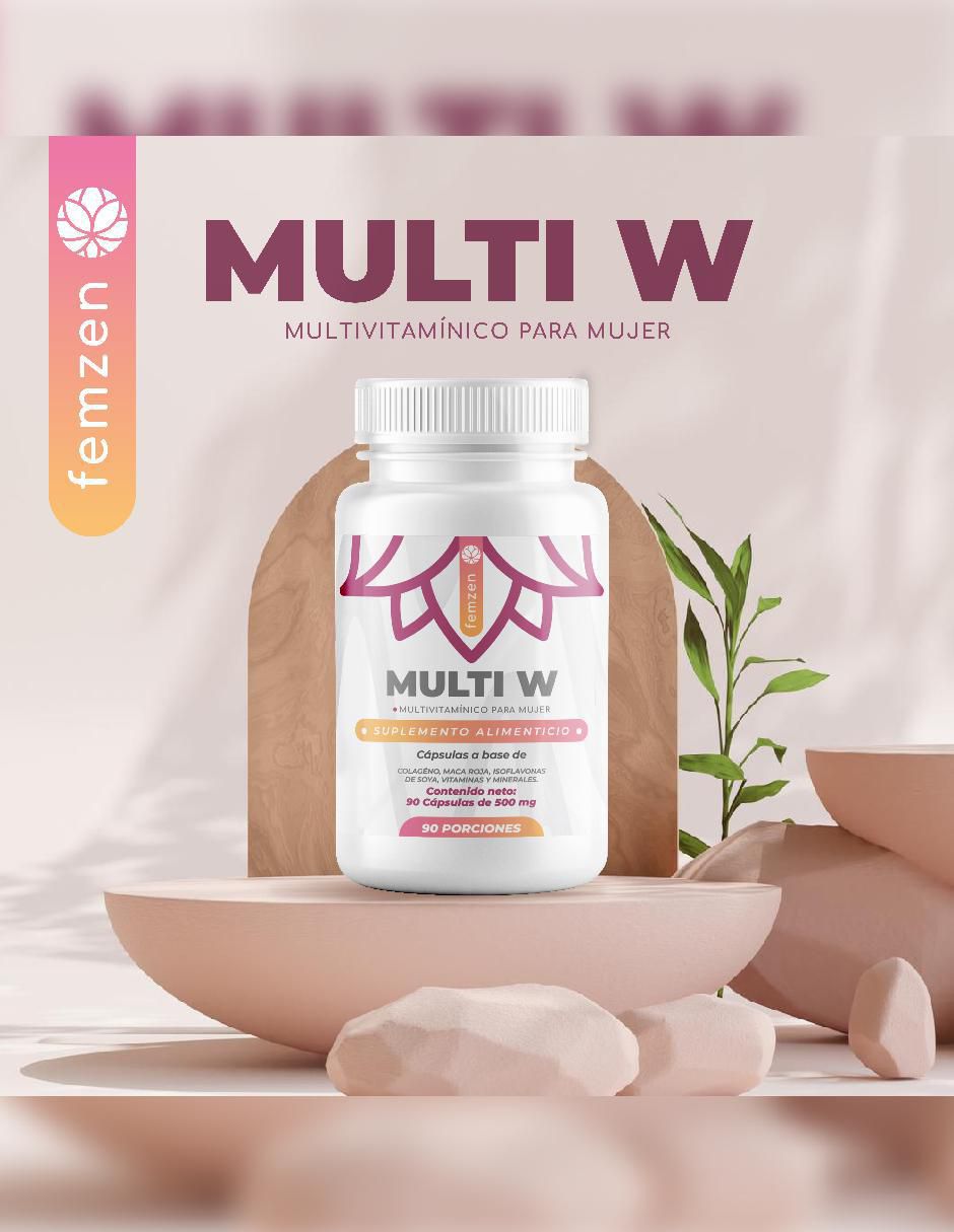 Multi W (Multivitaminico balanceado para mujer) Femzen de 90 cápsulas 3