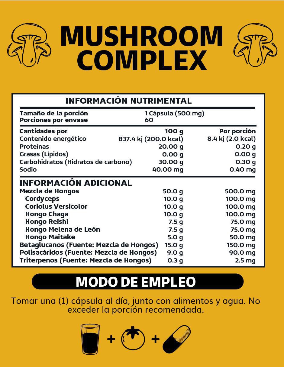 Mushroom Complex 6 hongos adaptógenos de 60 cápsulas 3