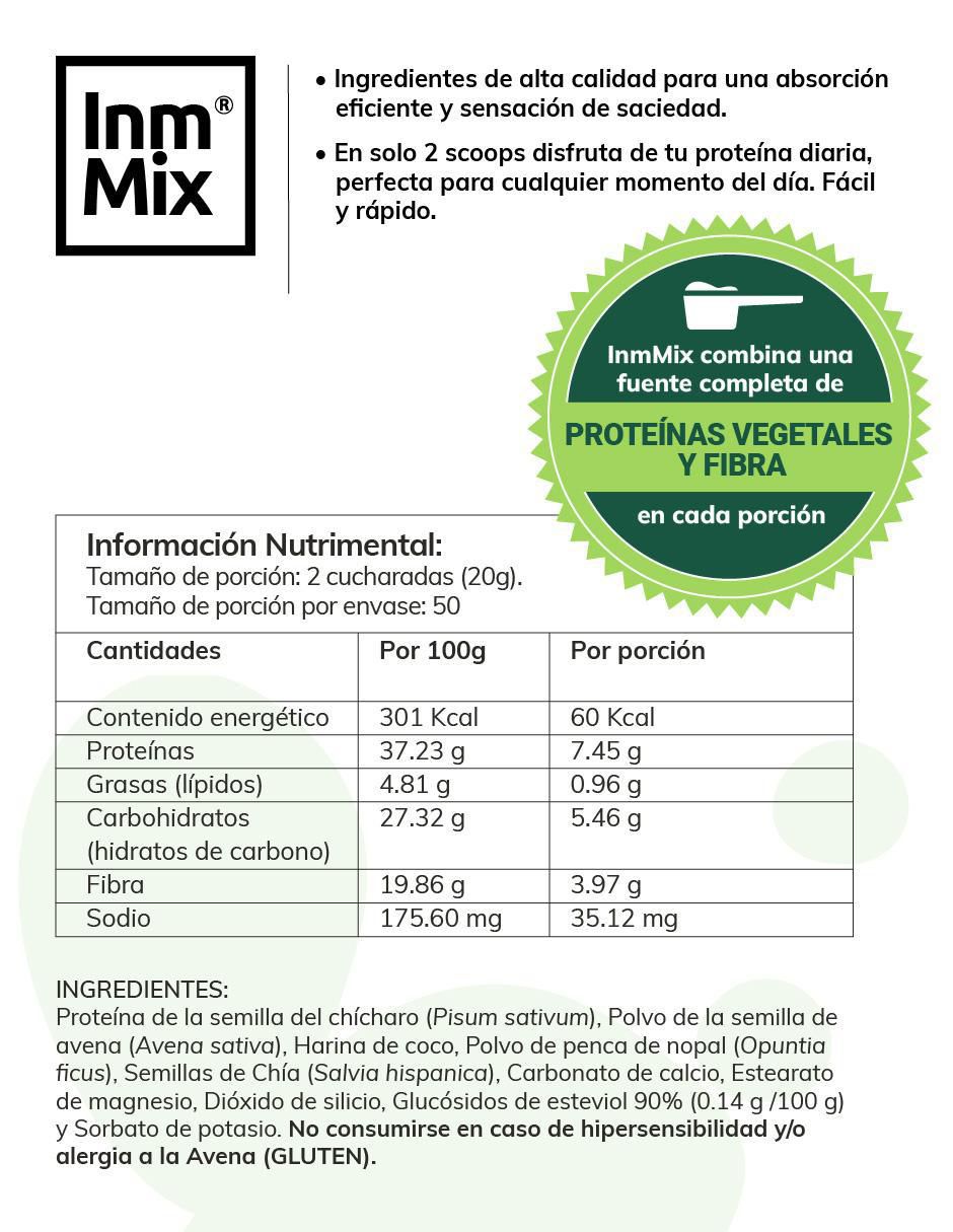 InmMix con proteína de chícharo sabor vainilla de 1000 g 2