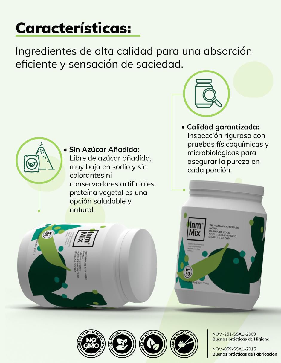 InmMix con proteína de chícharo sabor vainilla de 1000 g 3