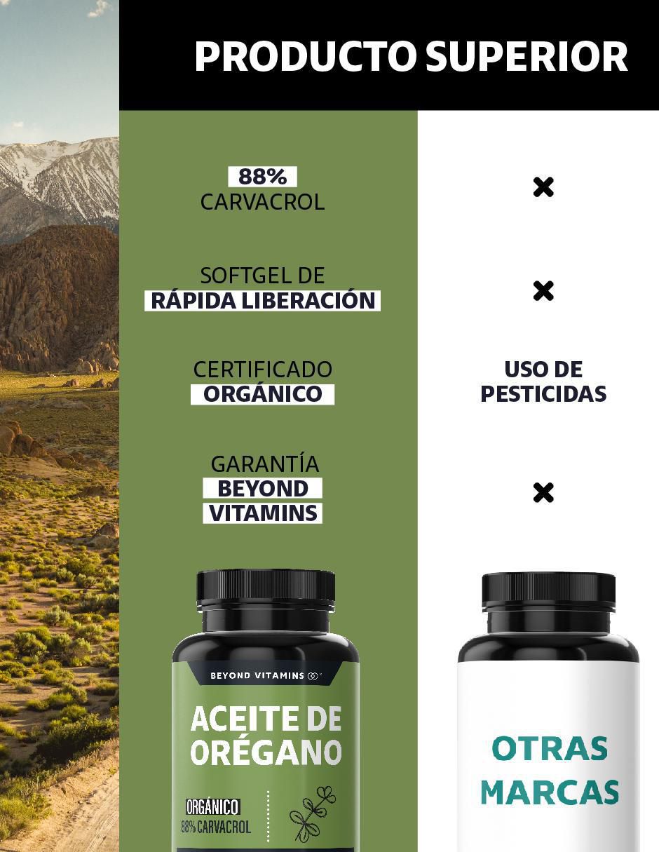Aceite de Oregano Orgánico Natural con Carvacrol sabor natural de 180 cápsulas 5