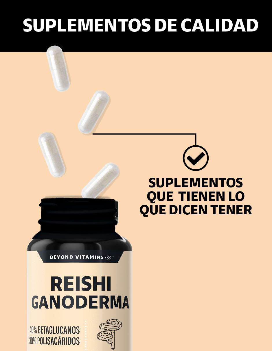 Reishi Ganoderma alto en Betaglucanos y Polisacáridos de 60 cápsulas 2