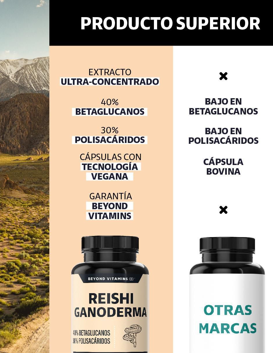Reishi Ganoderma alto en Betaglucanos y Polisacáridos de 60 cápsulas 4