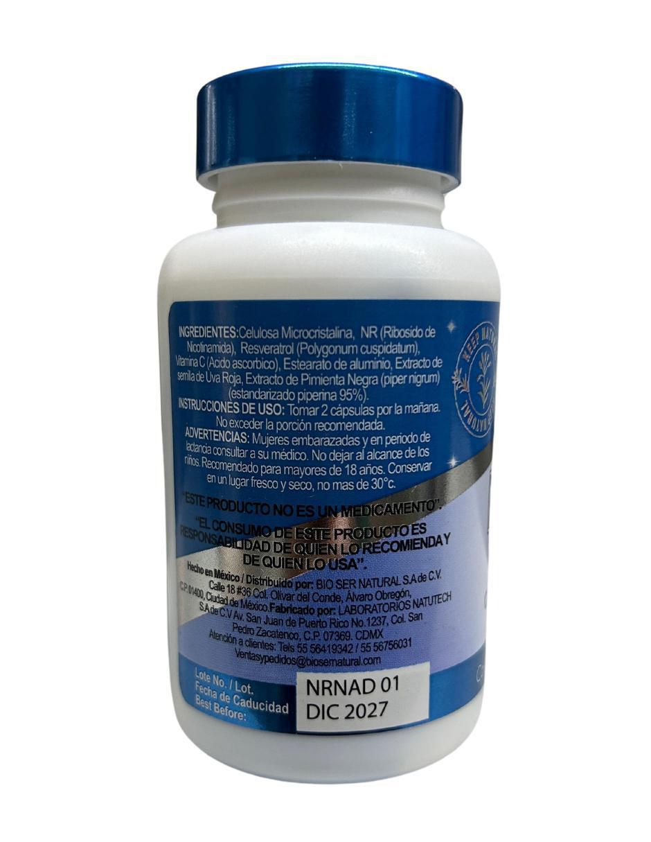 RIbosido de Nicotinamida NR NAD+ con nad+ (nicotinamide adenine dinucleotide) de 60 cápsulas 2