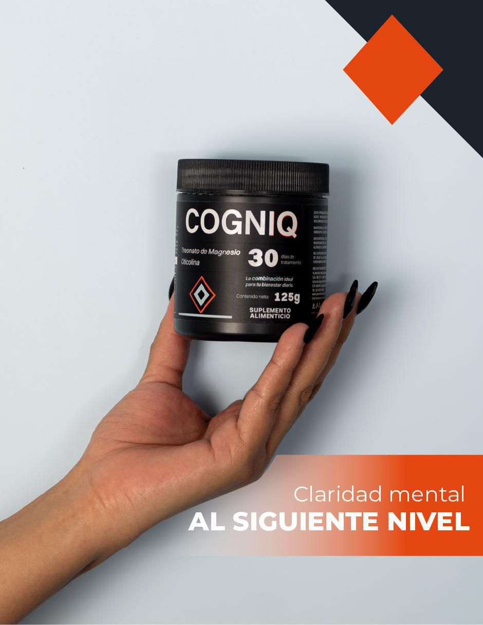 COGNIQ Suplemento Alimenticio Treonato de Magnesio y Citicolina con citrato de magnesio, citrato de potasio, calcio, gluconato de zinc, vitamina b6 y vitamina b2 sabor maracuyá de 125 g 5
