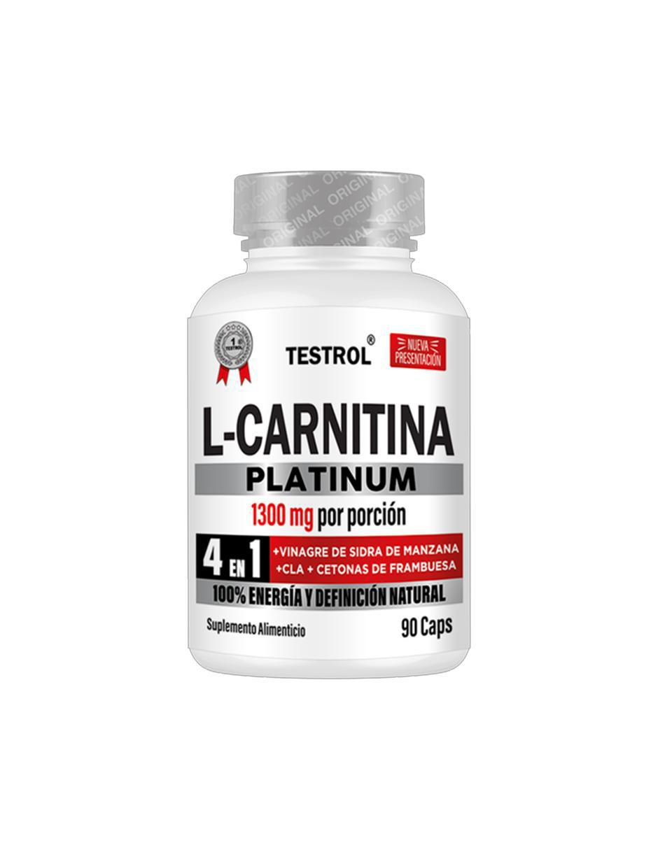 L-Carnitina 4 en 1 Platinum 1300 mg Testrol de 90 cápsulas
