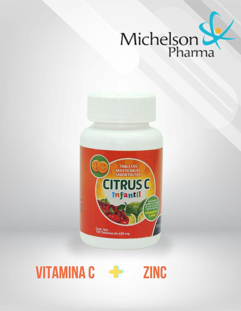 Citrus C Infantil con vitamina C sabor frutas de 100 tabletas 3