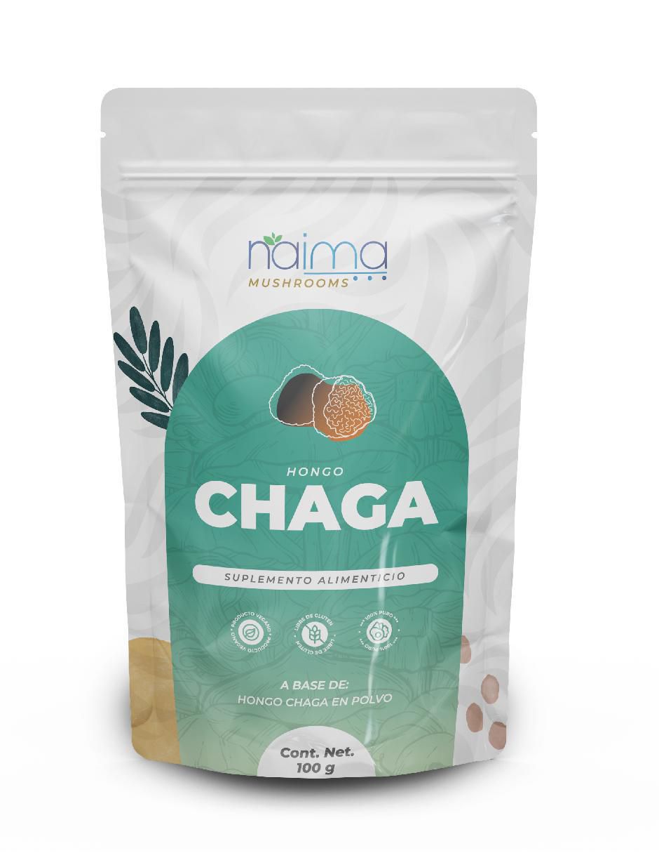 Hongo Chaga en Polvo con 100 gr Naima con chaga sabor natural de 100 g