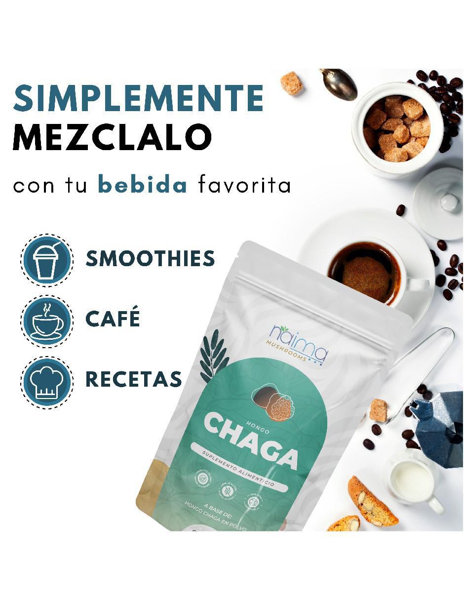Hongo Chaga en Polvo con 100 gr Naima con chaga sabor natural de 100 g 2
