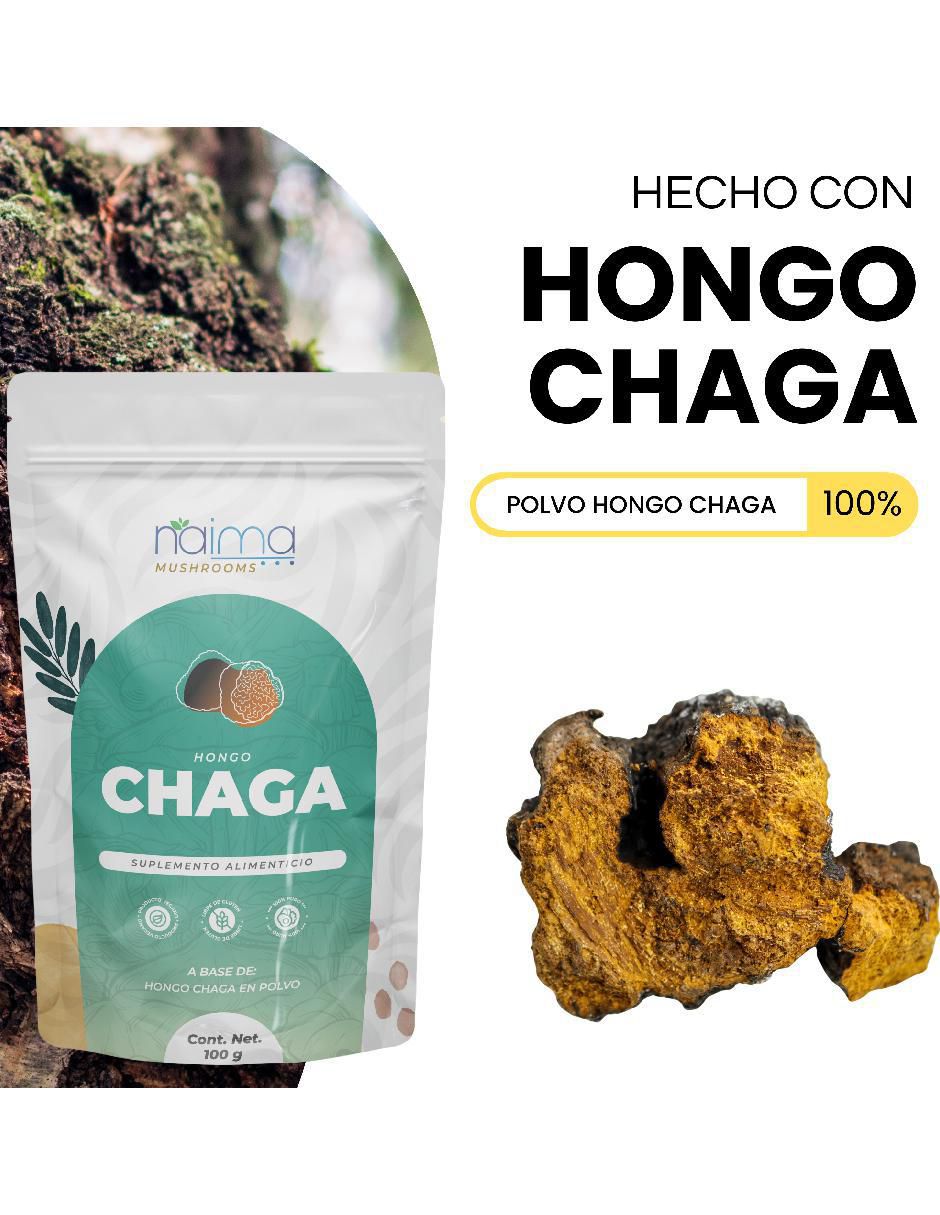 Hongo Chaga en Polvo con 100 gr Naima con chaga sabor natural de 100 g 3