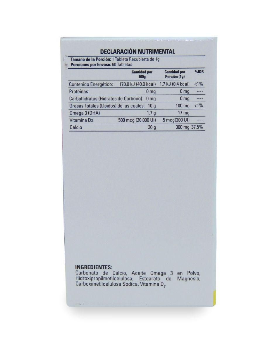 CALTRUM 600 D con calcio, vitamina d3 y omega 3 de 60 tabletas 3