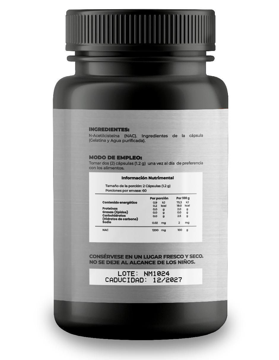 NAC N-acetilcisteína con n-acetyl cysteine de 120 cápsulas 3