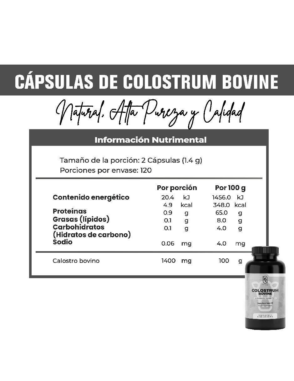 Colostrum Bovine (Calostro Bovino) con calostro bovino de 240 cápsulas 4