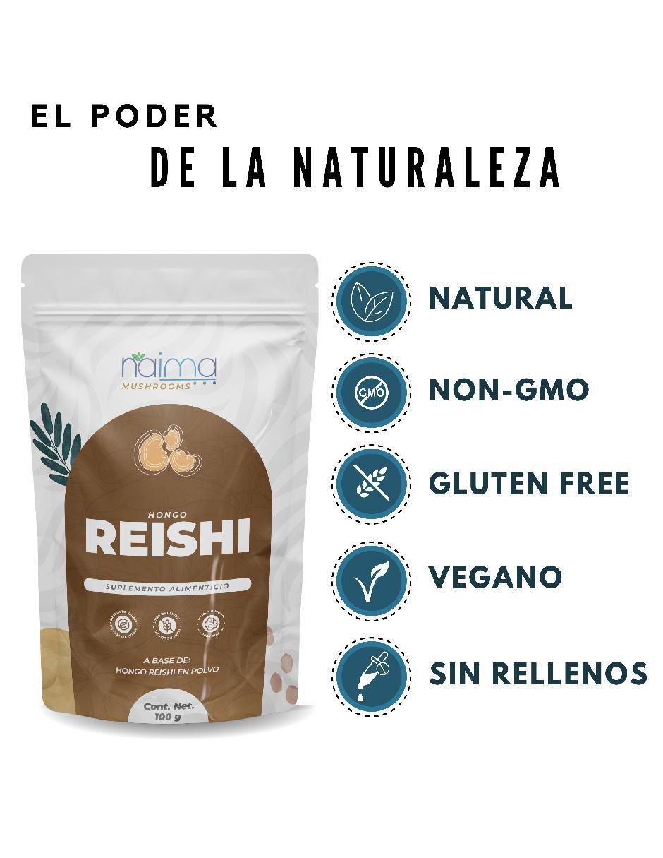 Hongo Reishi Adaptógeno con reishi sabor natural de 100 g 3