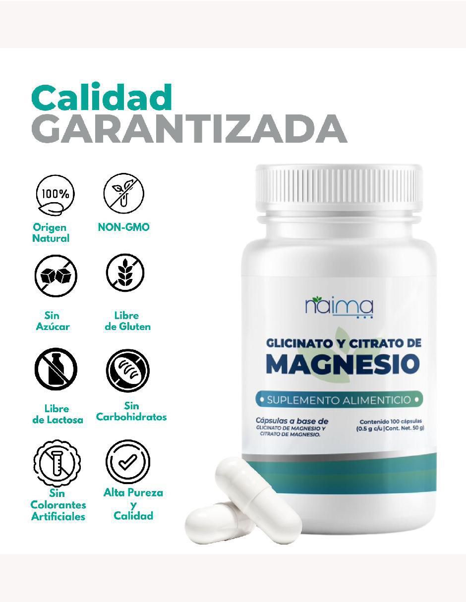 Glicinato y Citrato de Magnesio con glicinato de 100 cápsulas 5