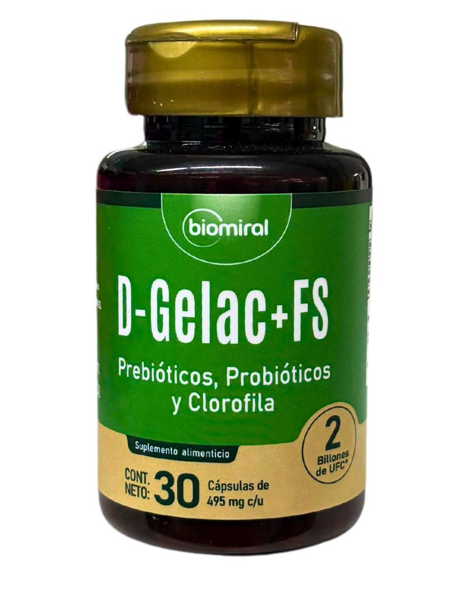 D-Gelac+FS con probióticos de 30 cápsulas