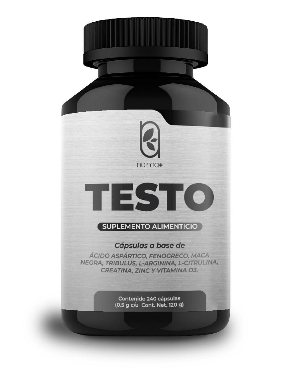 Testo con ácido aspártico, fenogreco, maca negra, tribulus, arginina, citrulina, zinc, creatina y d3 de 240 cápsulas