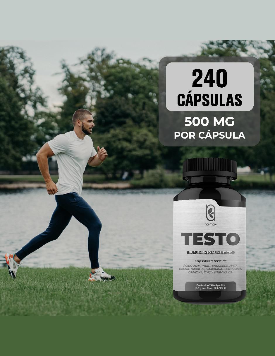 Testo con ácido aspártico, fenogreco, maca negra, tribulus, arginina, citrulina, zinc, creatina y d3 de 240 cápsulas 5