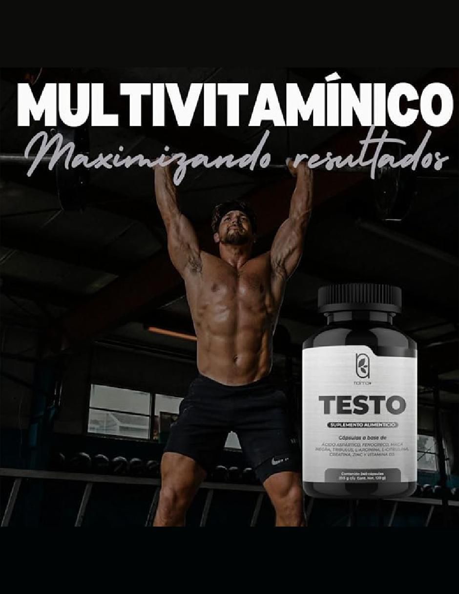 Testo con ácido aspártico, fenogreco, maca negra, tribulus, arginina, citrulina, zinc, creatina y d3 de 240 cápsulas 8