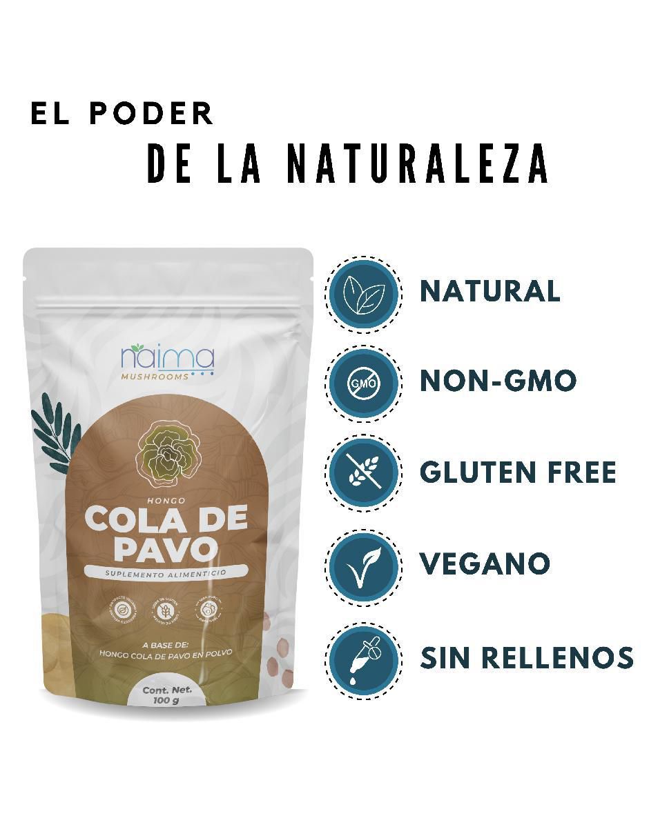 Hongo Cola de Pavo sabor natural de 100 g 3