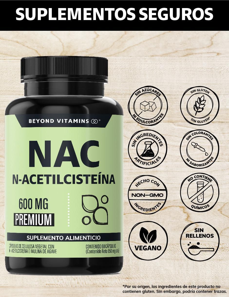 NAC N-Acetil Cisteína con Inulina de Agave de 60 cápsulas 2