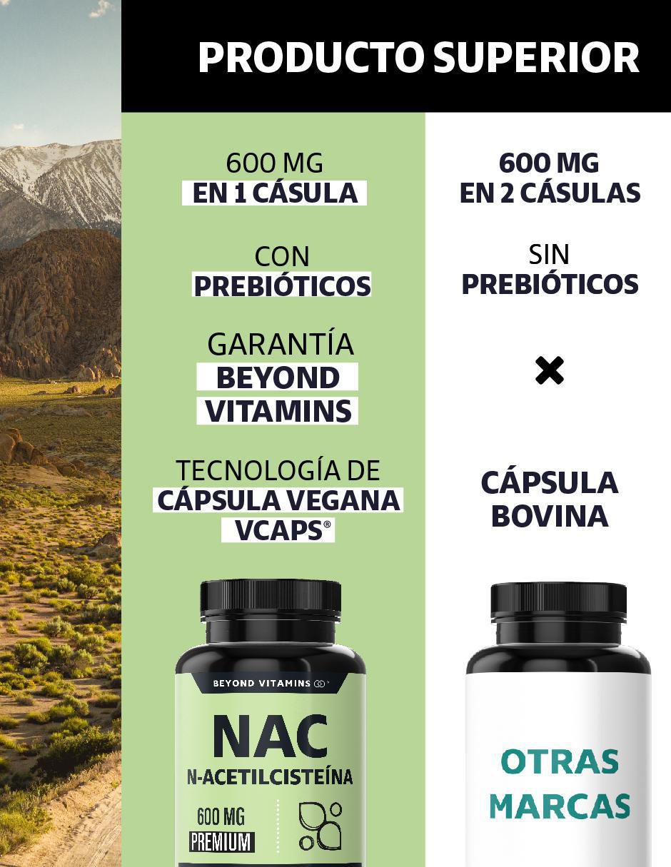 NAC N-Acetil Cisteína con Inulina de Agave de 60 cápsulas 5