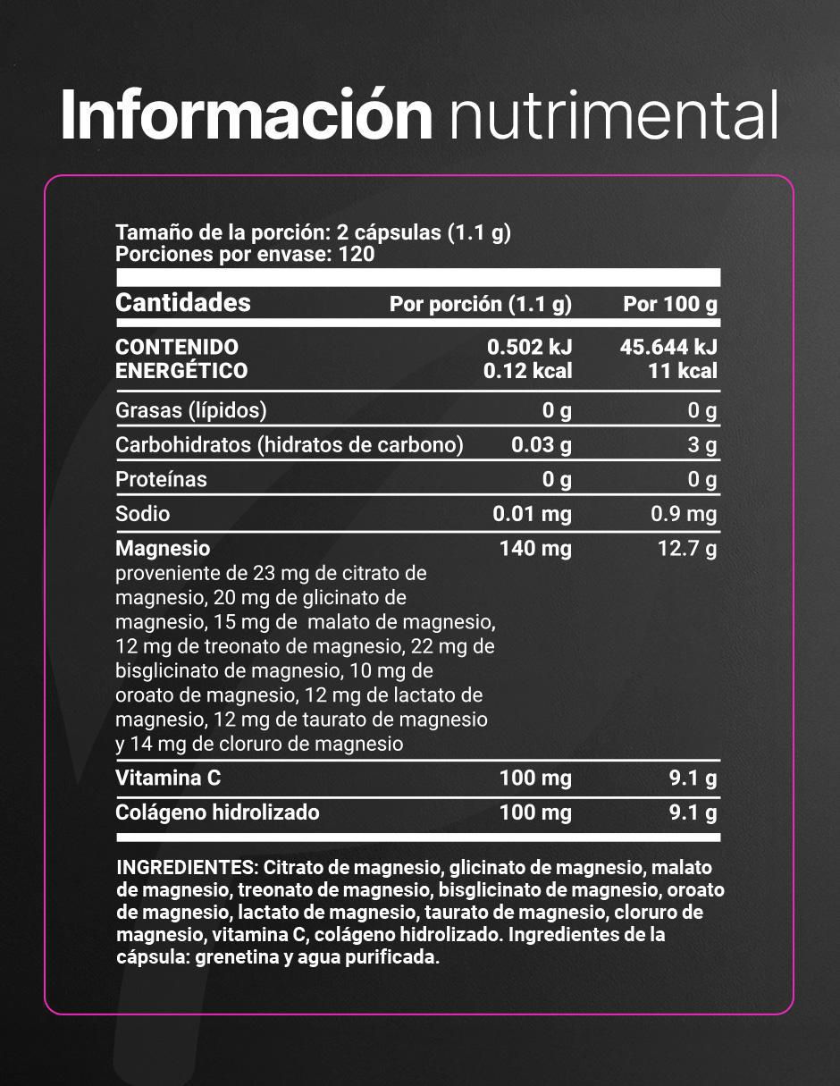 9 Mag Platinum con magnesio de 240 cápsulas