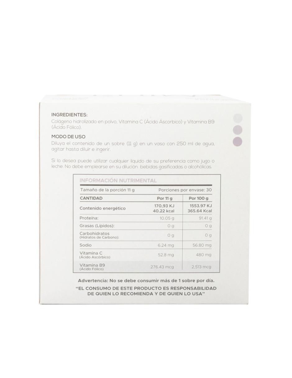 Suplemento alimenticio para reconstruir con colágeno hidrolizado,ácido fólico, vitamina C de 330 g 2