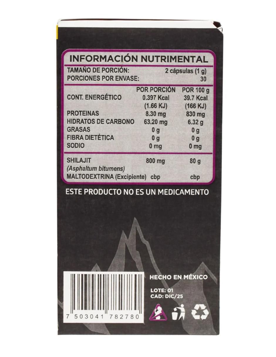 Shilajit de 60 cápsulas 2