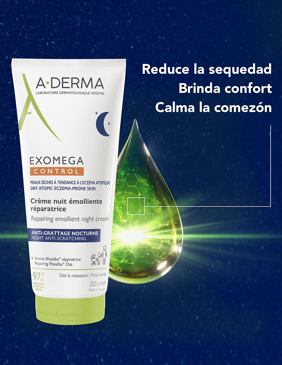 Crema para rostro y cuerpo recomendada para calmar la piel de día y noche Emoliente Anticomezón Exomega Control Exomega para piel sensible 3