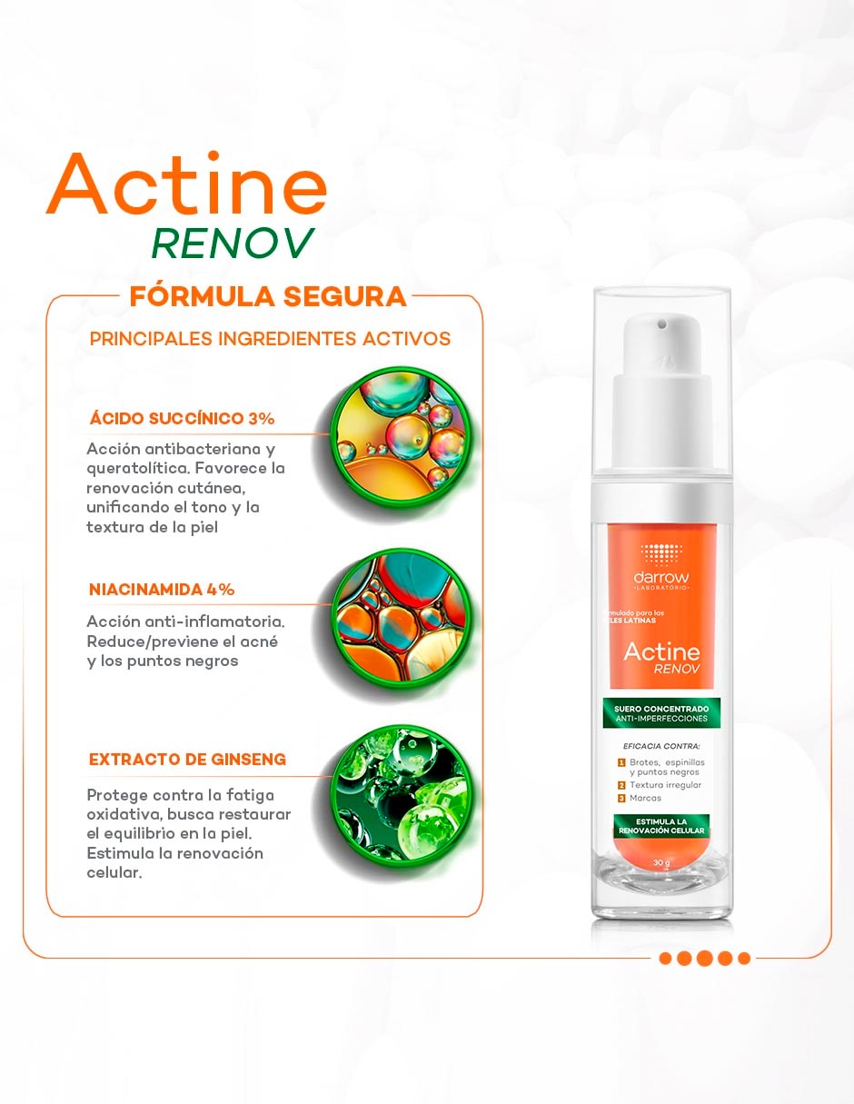 Sérum antiacné facial Actine Concentrado Anti?imperfecciones Renov Actine de piel mixta y grasa 5