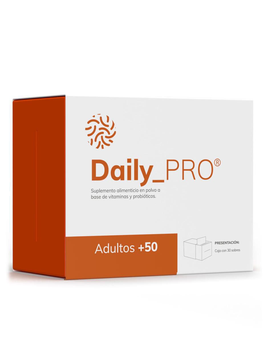 Daily_Pro Adultos +50 con probióticos 60 billones sabor vainilla de 30 piezas