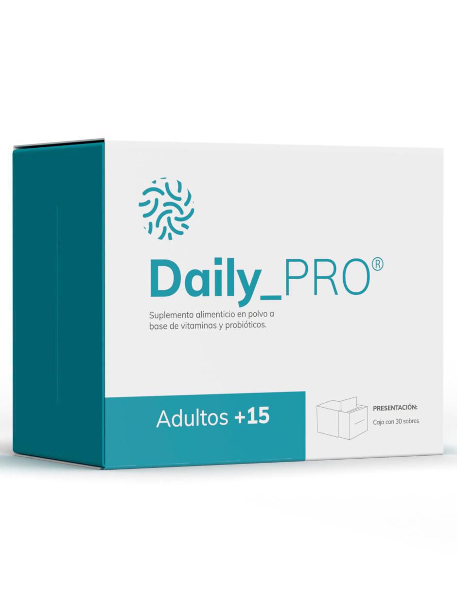 Daily Pro + 15 con probióticos sabor vainilla de 30 piezas