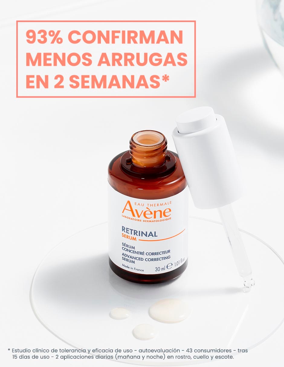 Sérum antiedad facial Antiarrugas con Bakuchiol, Niacinamida y Ácido Hialurónico 30 ml Avène Retrinal de piel seca 2