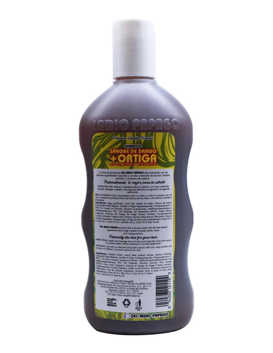 Shampoo anticaída para cabello todo tipo Sangre de Grado + Ortiga 2