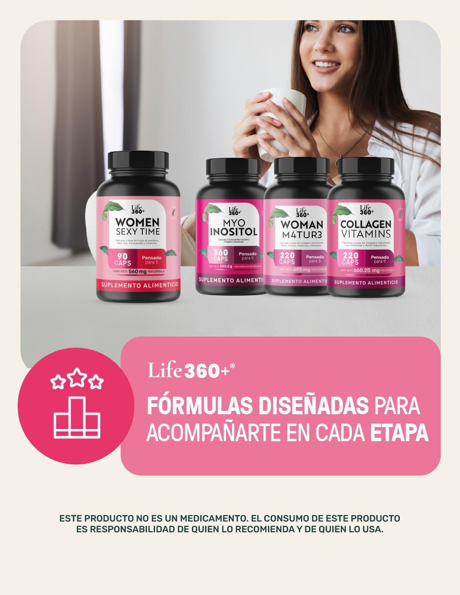 Women Sexy Time con Maca Roja, Zinc y Vitaminas 90 Cápsulas Life360+ 20