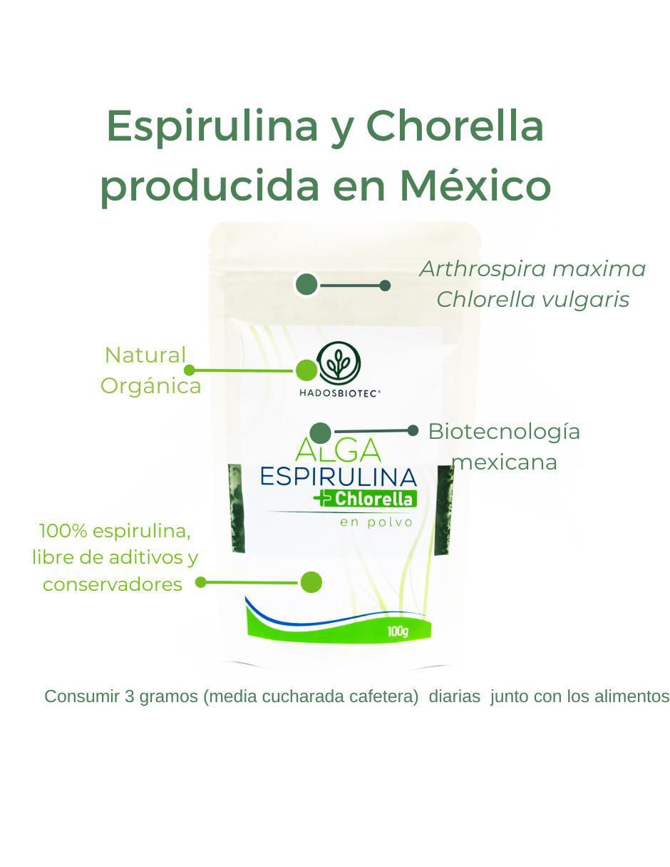 Alga Espirulina + Chlorella con alga espirulina de 100 g 2