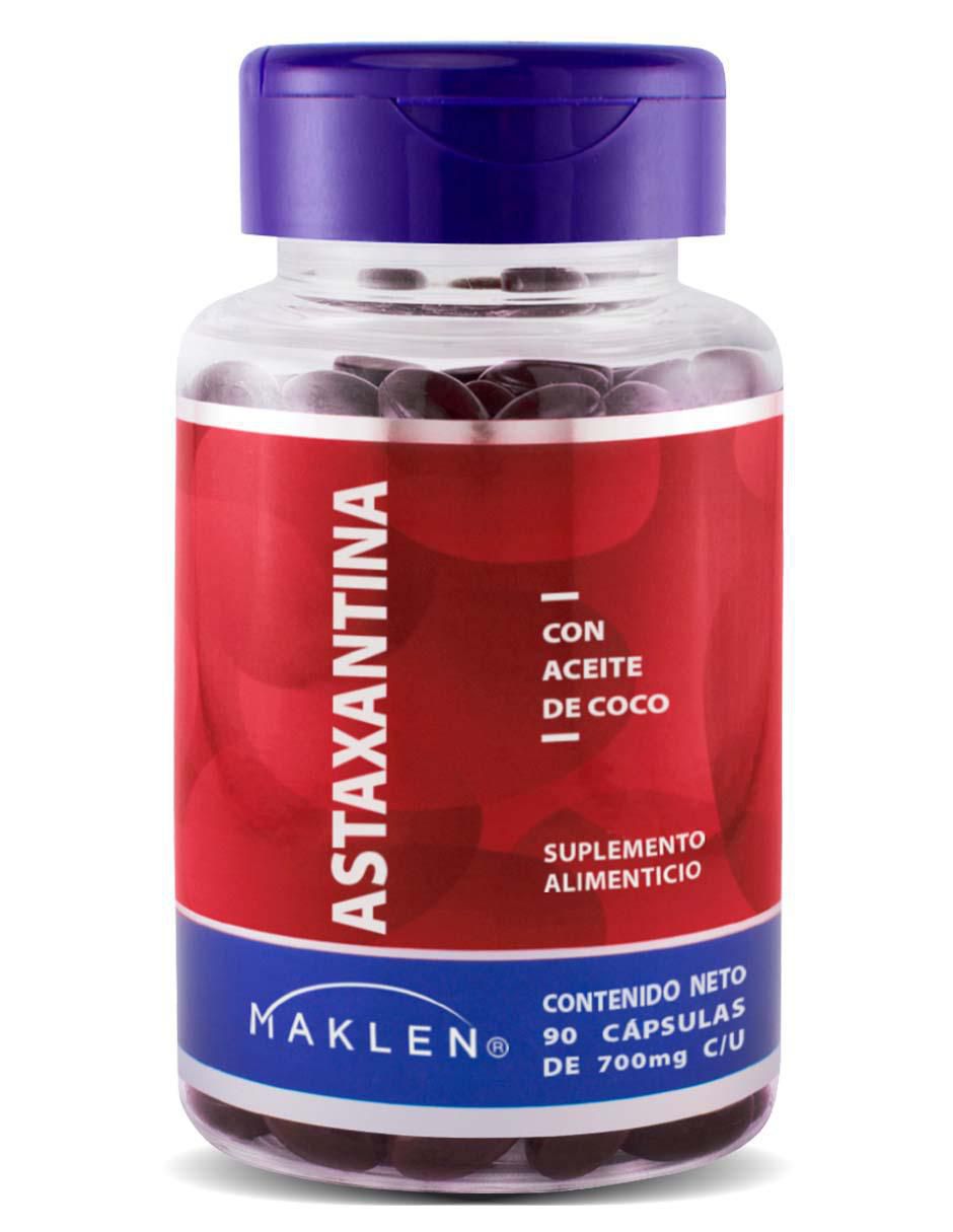 Astaxantina + Aceite de Coco Maklen de 90 cápsulas Astaxantina + Aceite de Coco Maklen de 90 cápsulas