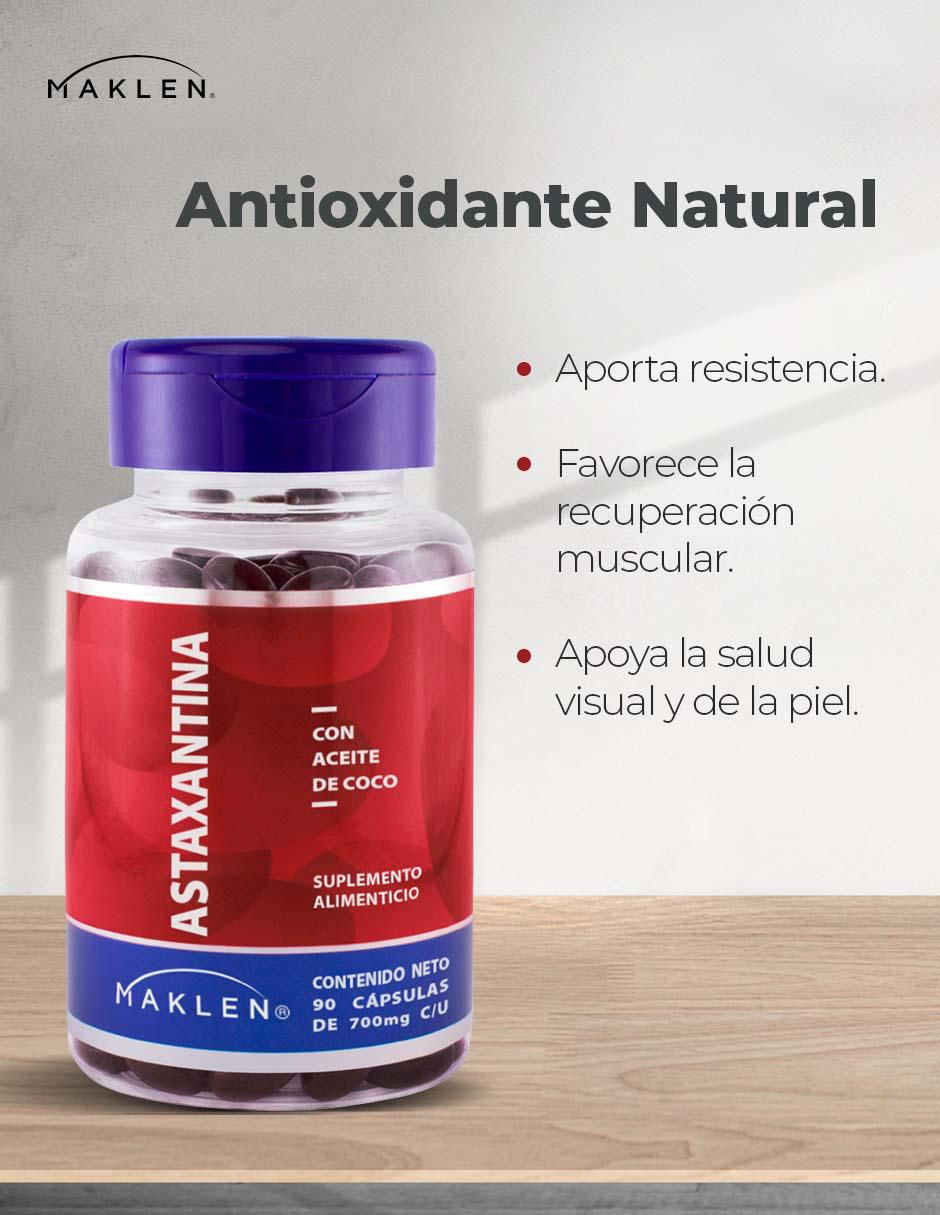 Astaxantina + Aceite de Coco Maklen de 90 cápsulas 3