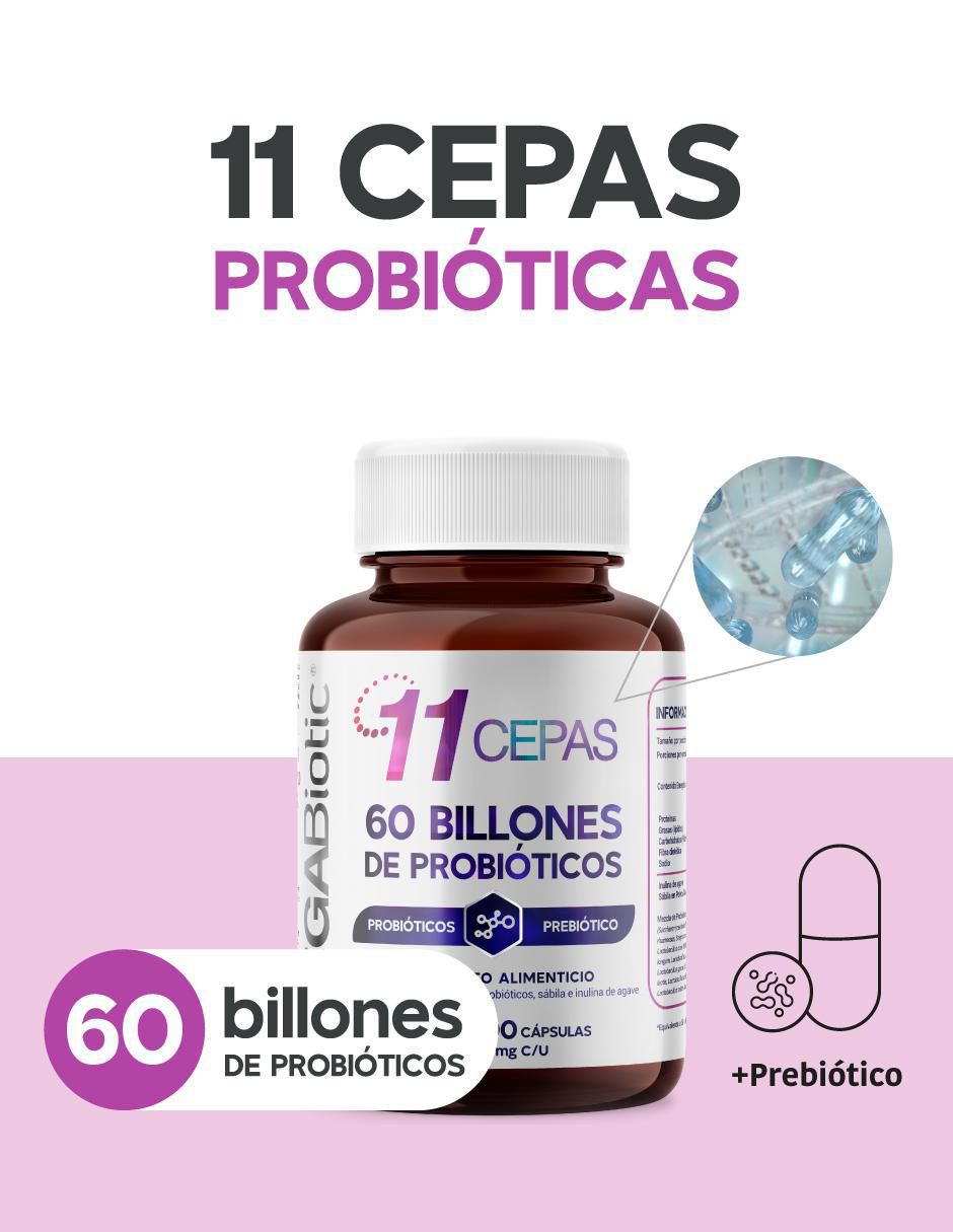Probióticos 11 Cepas 60 Billones con Inulina de Agave Megabiotic con probióticos de 100 cápsulas 2