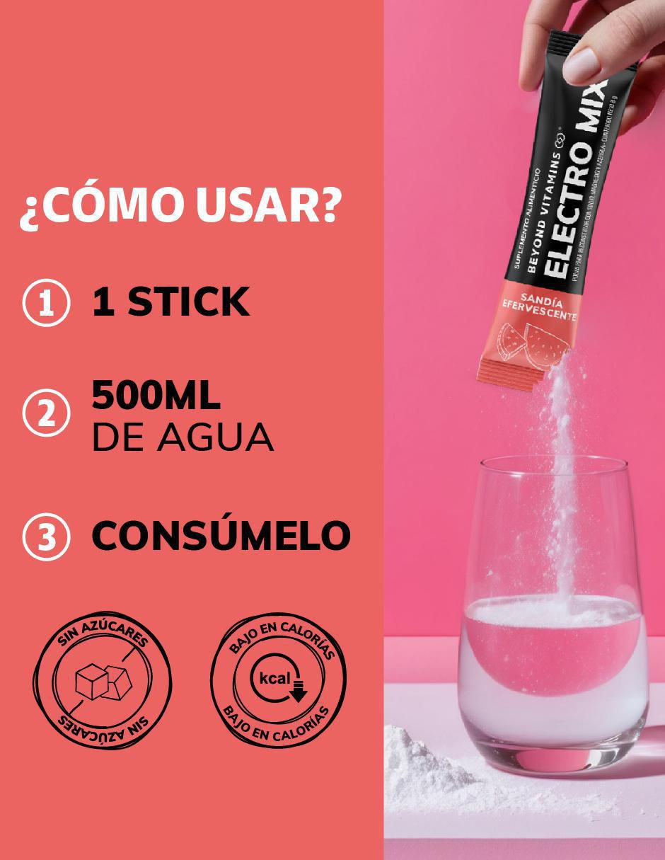 Electrolitos sin azúcar efervescente sabor sandia de 180 g 4