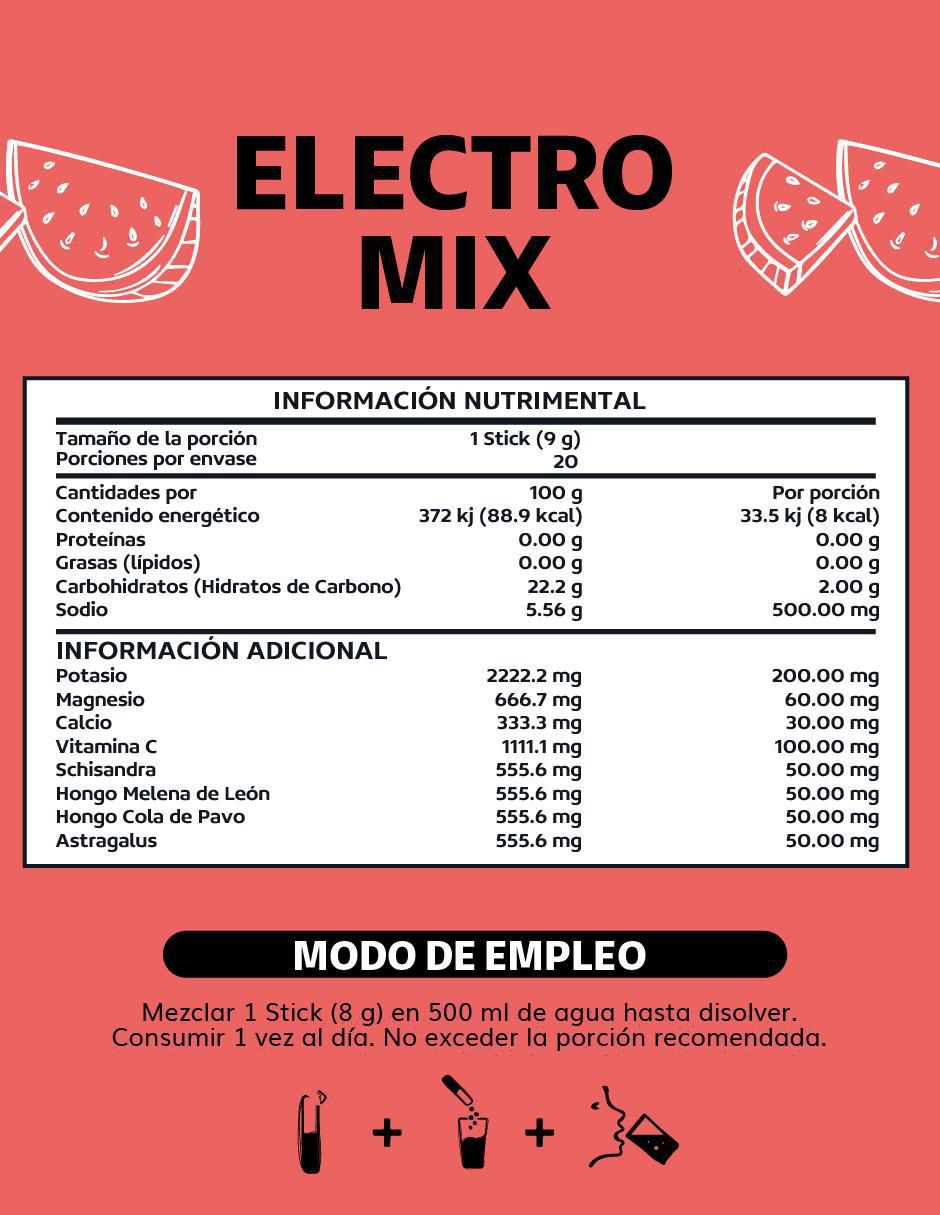 Electrolitos sin azúcar efervescente con hongos sabor sandia de 180 g 7