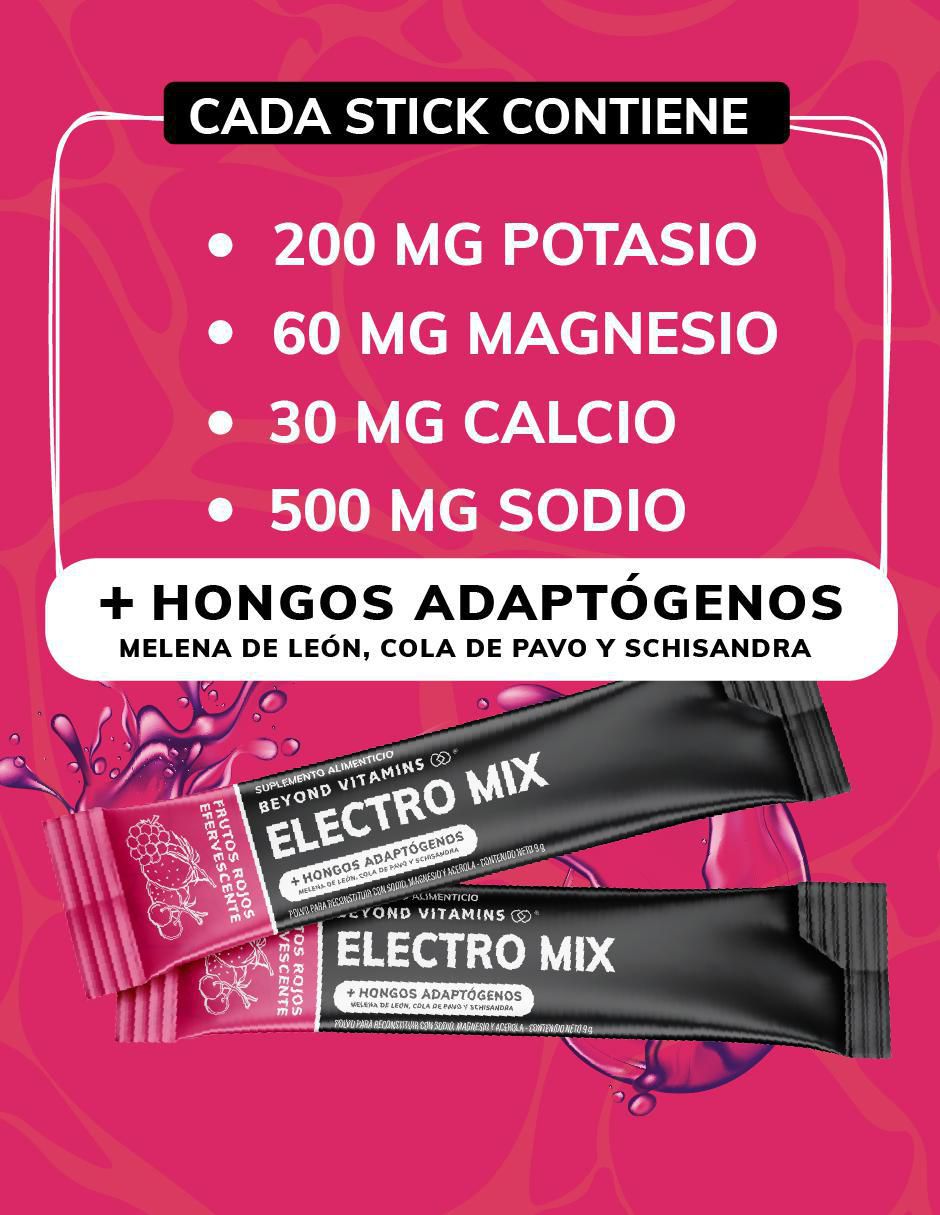 Electrolitos sin azúcar efervescente con hongos sabor frutos rojos de 180 g 2