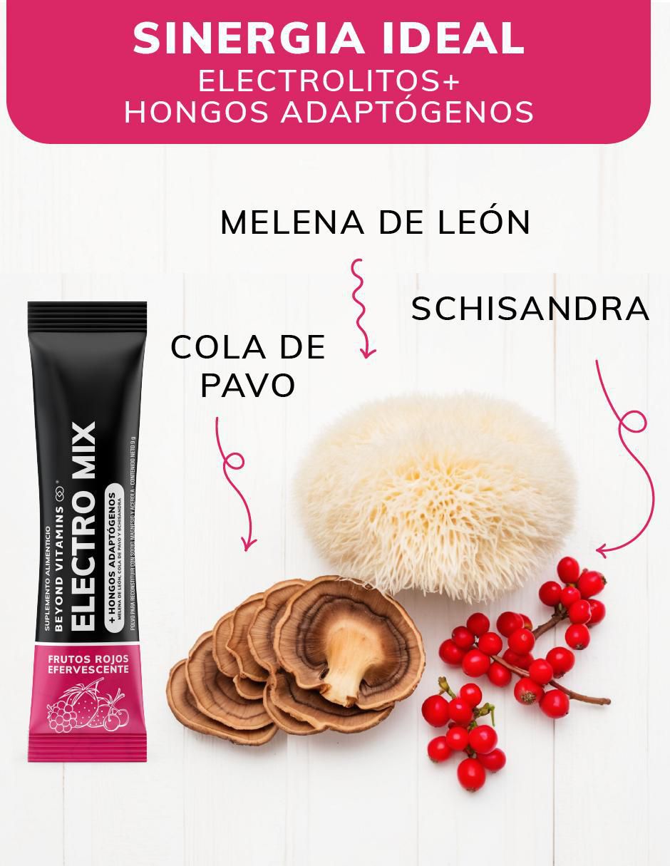 Electrolitos sin azúcar efervescente con hongos sabor frutos rojos de 180 g 6