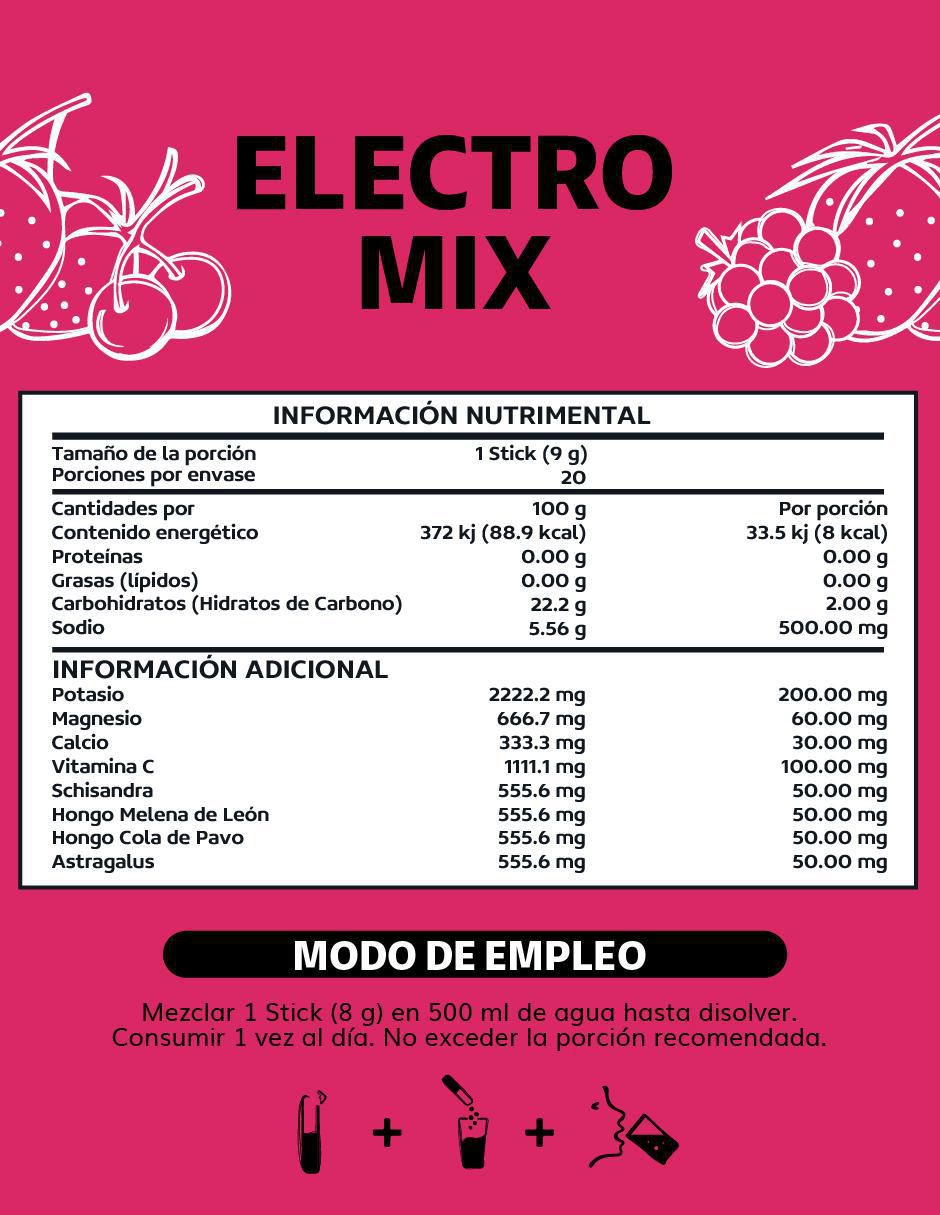 Electrolitos sin azúcar efervescente con hongos sabor frutos rojos de 180 g 7