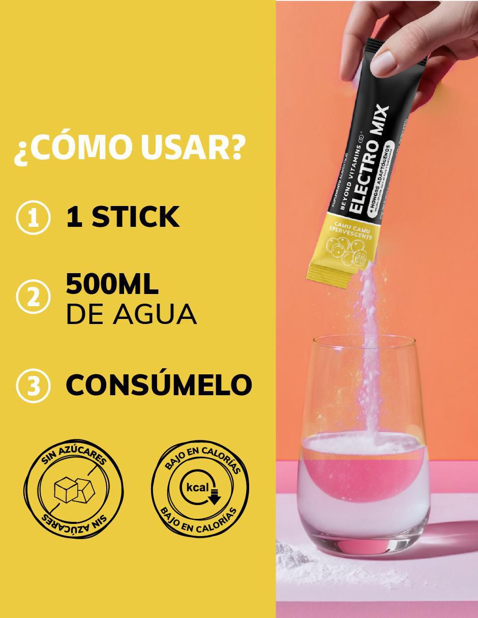 Electro Mix con Hongos Adaptógenos sabor camu camu de 180 g 5
