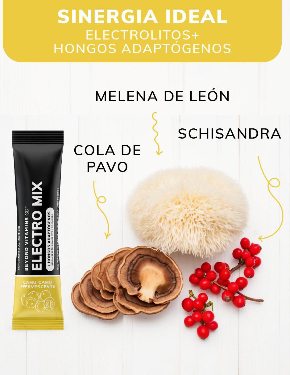 Electro Mix con Hongos Adaptógenos sabor camu camu de 180 g 6